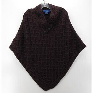 Nua Sweater Small Medium Purple Poncho Cape Extra Fine Merino Wool